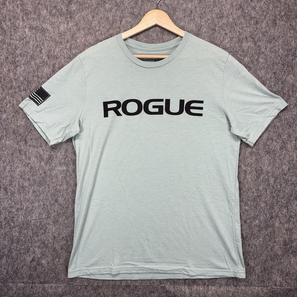 Rogue Fitness Other - Rogue Fitness T-Shirt Men's Large Light Blue Logo USA Made Short Sleeve Gym